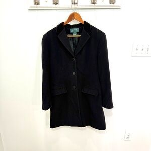Lauren Ralph Lauren Black Wool Cashmere Blend Coat Women’s Size 10